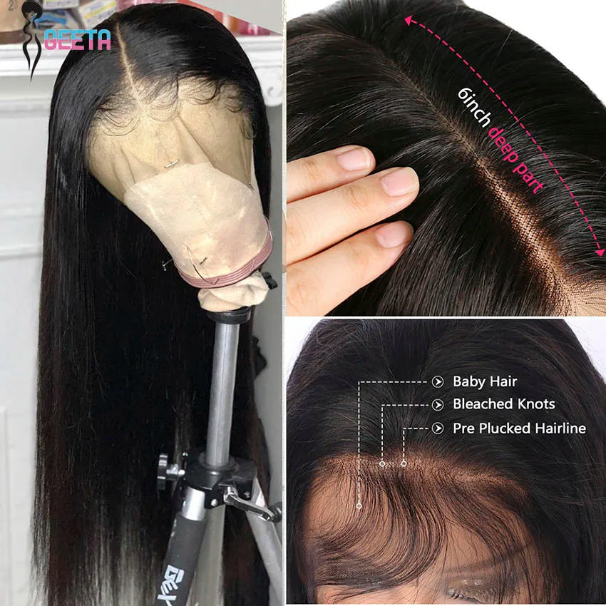 30 Inche Bone Straight Lace Front Wig-Human Hair