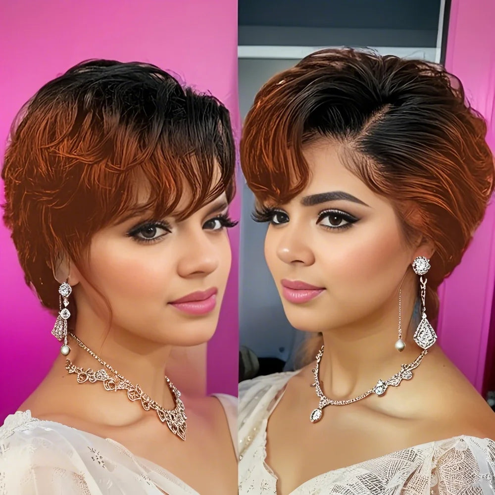 Short Pixie Lace Wig-Natural Human Hair