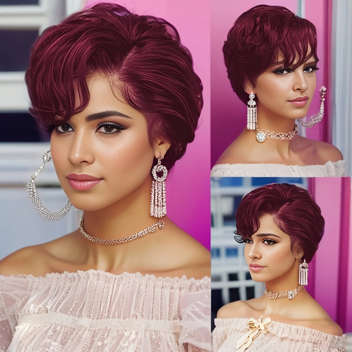 Short Pixie Lace Wig-Natural Human Hair