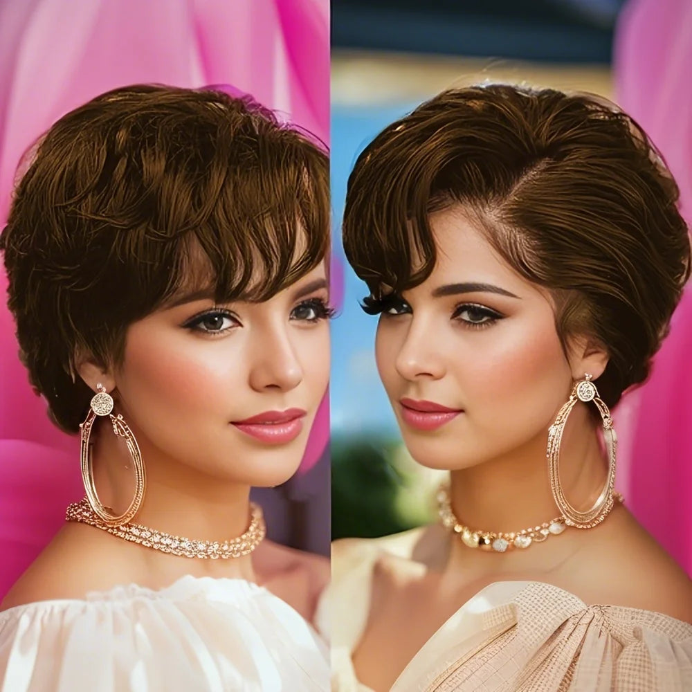 Short Pixie Lace Wig-Natural Human Hair
