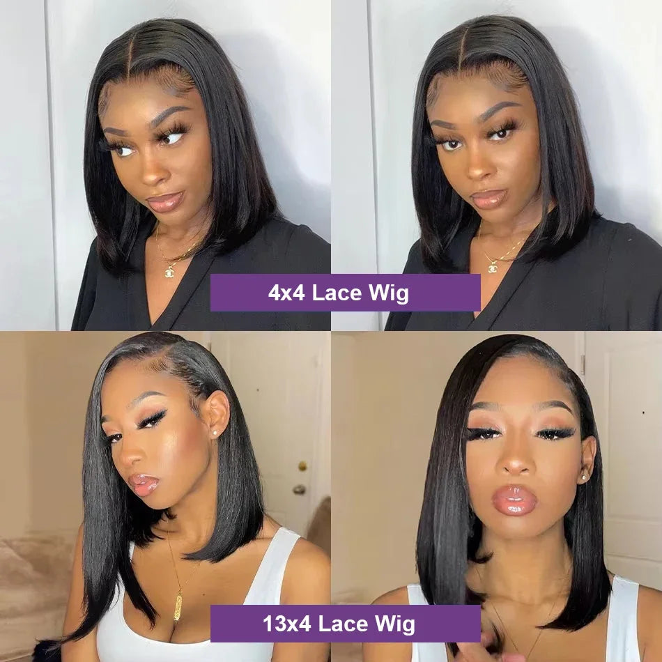 Classic Black Bob Wig-13x4 Straight Human Hair