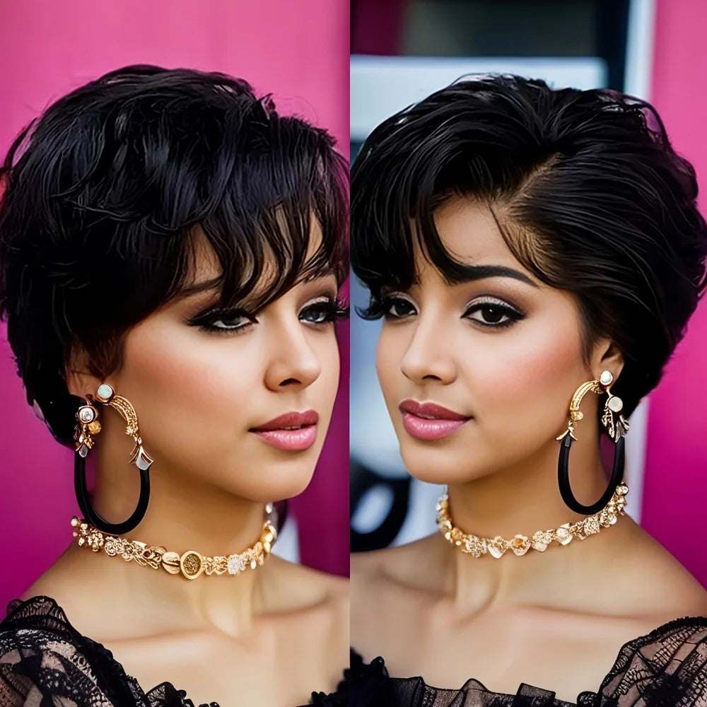 Short Pixie Lace Wig-Natural Human Hair