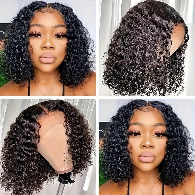 Curly Bob Wig-Brazillian Human Hair-Short Lace Front