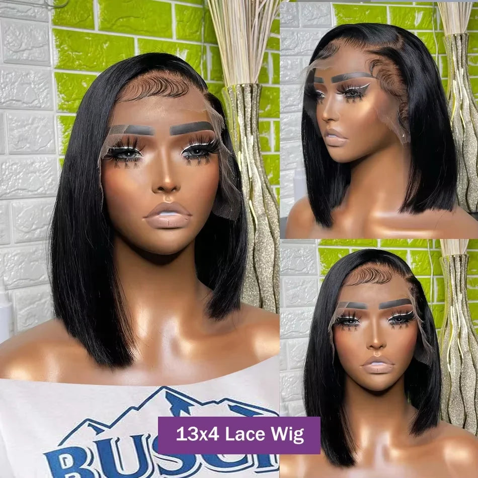 Classic Black Bob Wig-13x4 Straight Human Hair