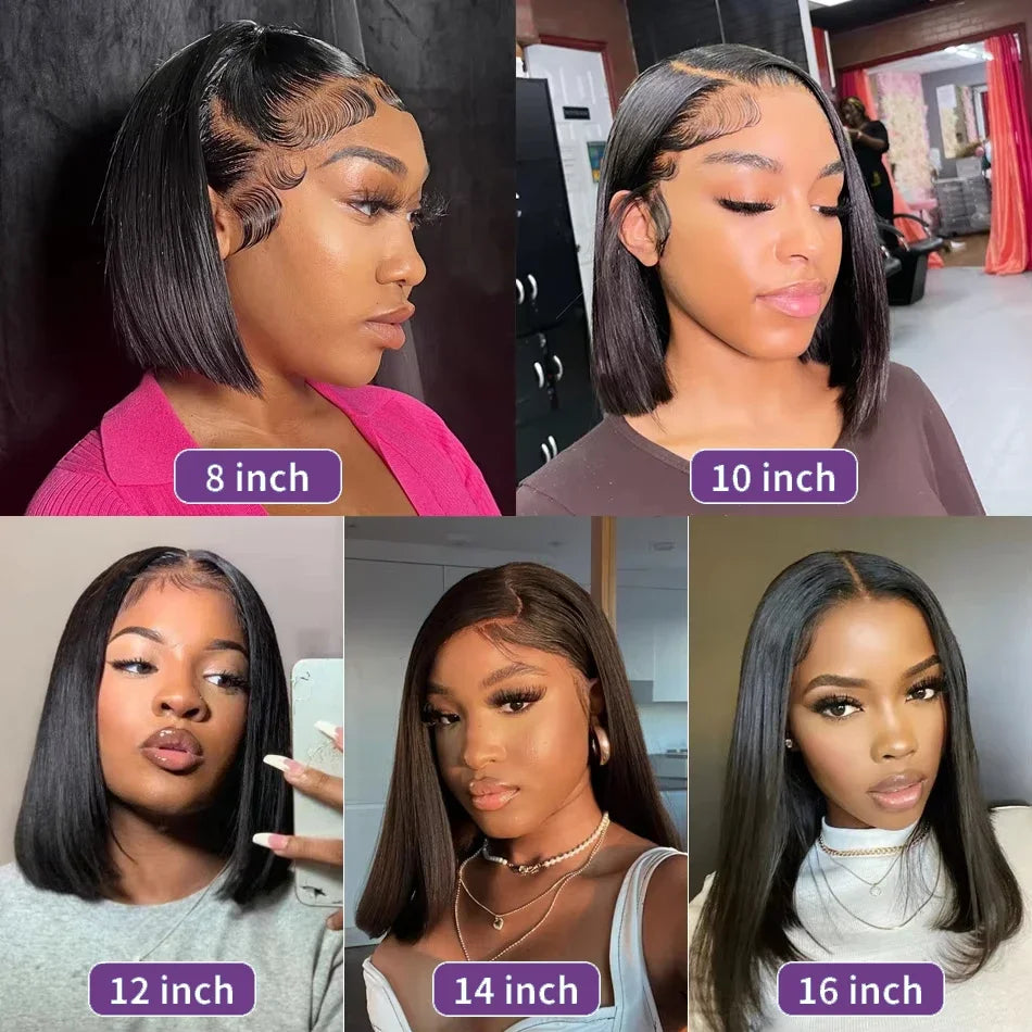 Classic Black Bob Wig-13x4 Straight Human Hair