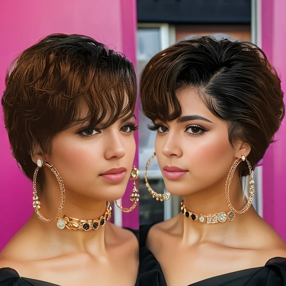 Short Pixie Lace Wig-Natural Human Hair