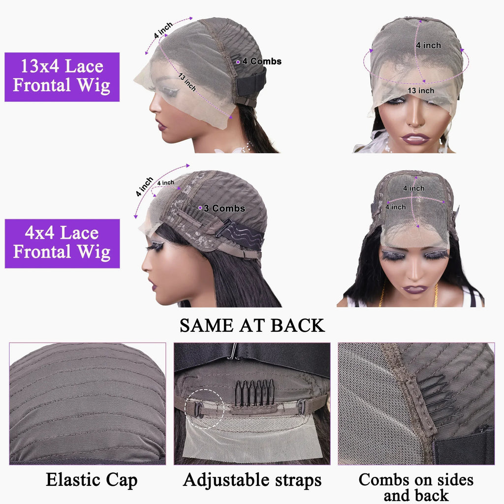 Classic Black Bob Wig-13x4 Straight Human Hair