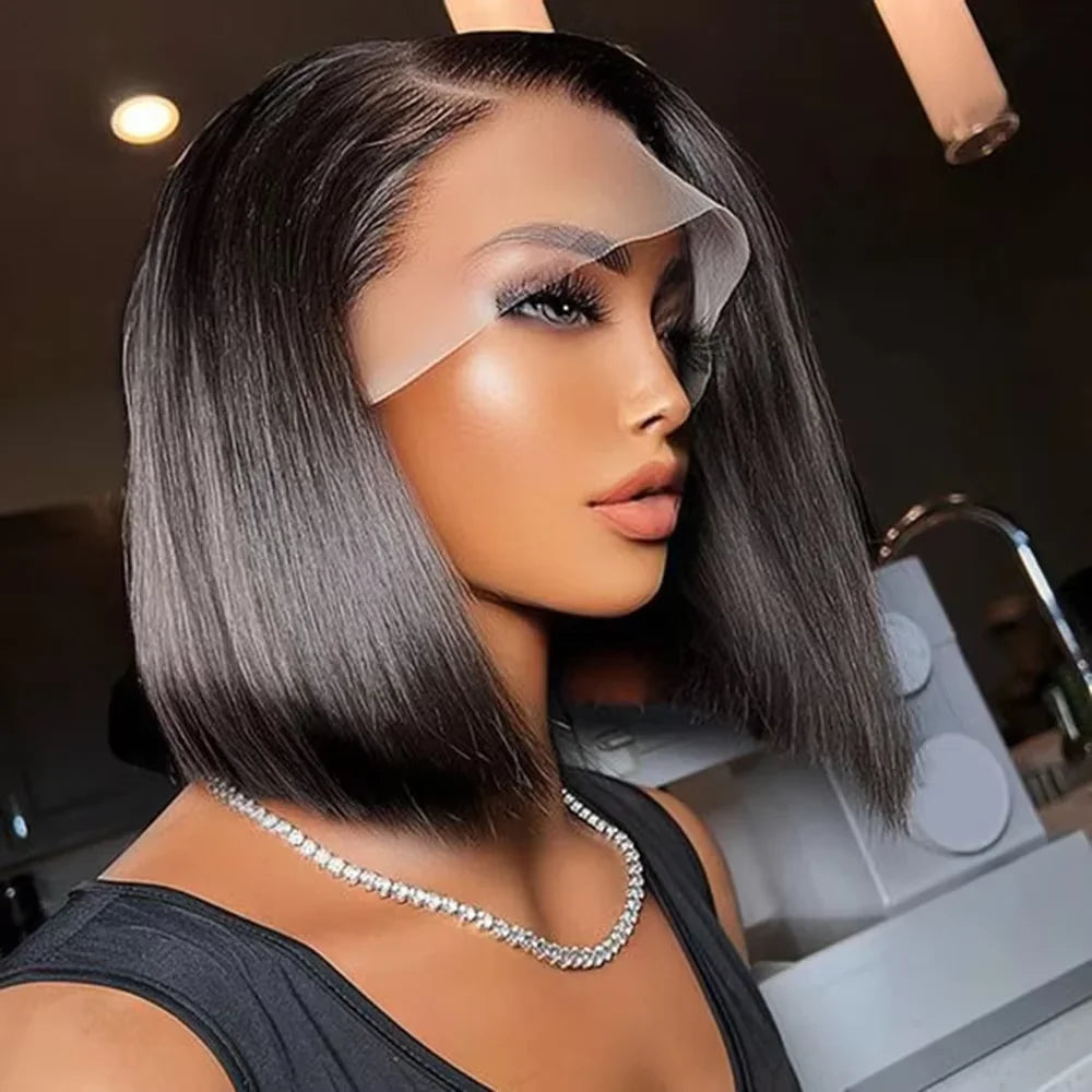 Classic Black Bob Wig-13x4 Straight Human Hair