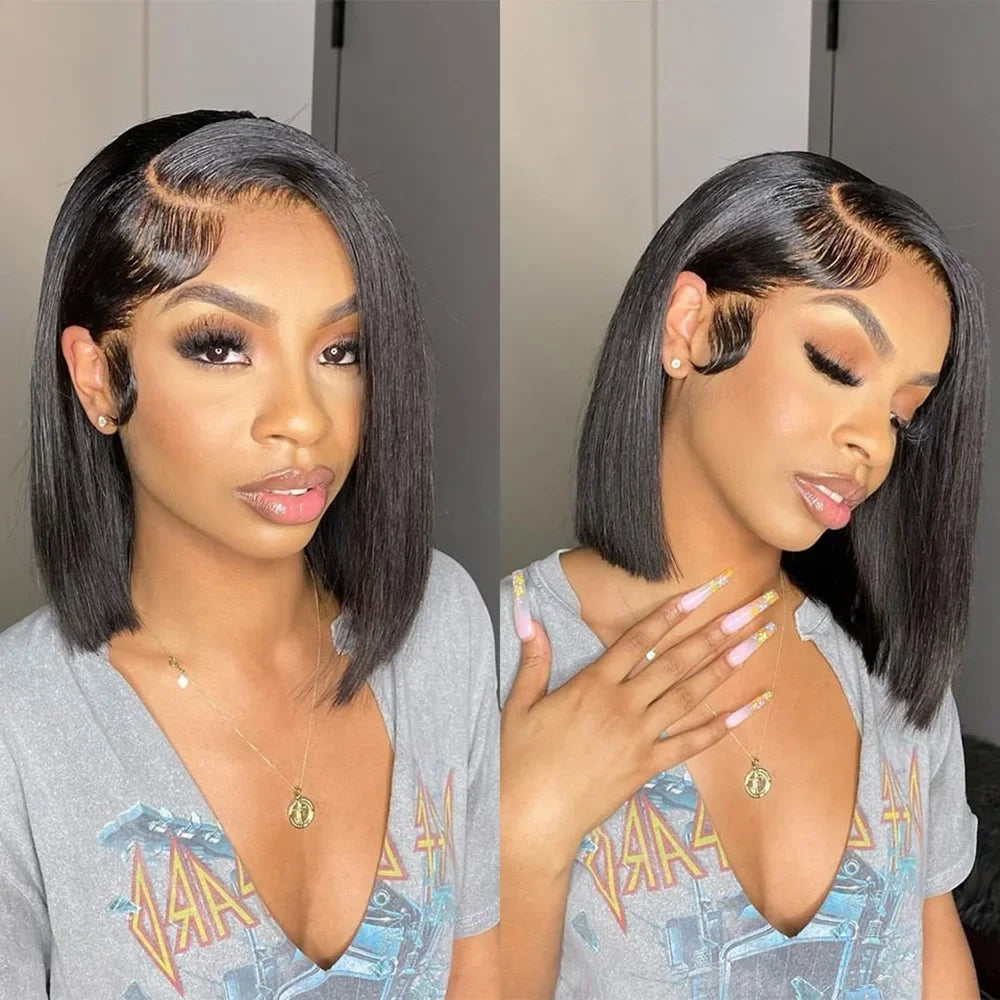 Classic Black Bob Wig-13x4 Straight Human Hair